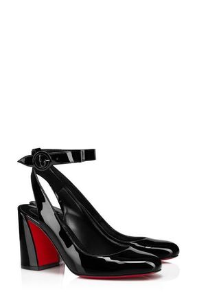 Christian Louboutin Miss Sab Slingback Pump in Black/Lin Black at Nordstrom, Size 5.5Us