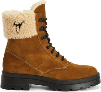 Giuseppe Zanotti Jaure logo-lettering boots - men - Leather/Rubber/Leather - 43.5 - Brown