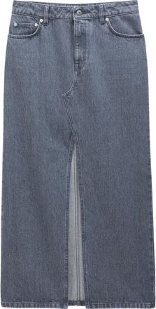 Filippa K Grey Slit Denim Long Skirt