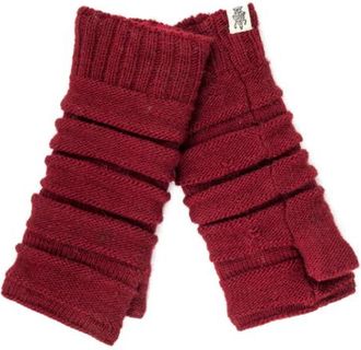 Nirvanna Designs Reverse Step Handwarmers in Burgundy at Nordstrom