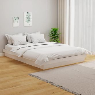 vidaXL Vidaxl - Estructura De Cama Sin Colch&oacute;n Madera Maciza Blanco 120x200 Cm
