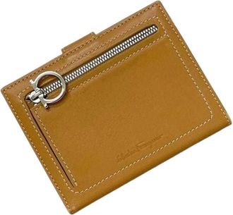 Ferragamo Pre-owned Bi-fold Portemonnee - unisex - Vintage Accessoires - Bruin - ONE Size - Leer - Vintage