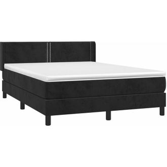 vidaXL Cama Box Spring Con Colch&oacute;n Terciopelo Negro 140x190 Cm Vidaxl