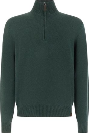 Jacob Cohen Lupetto c/zip - Heren - Coltruien - Groen - S - Wol - Truien & Vesten