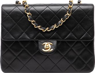 Chanel Tweedehands Vierkante Gequilt Lamsleer Enkele Flap
