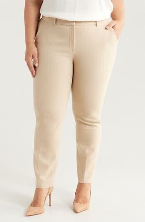 Lafayette 148 New York Manhattan Stretch Wool Cigarette Pants in Plaster at Nordstrom Rack, Size 12