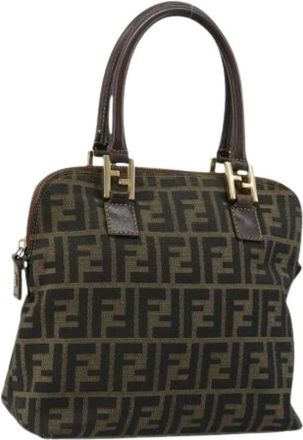 Fendi Pre-owned Handbags, female, Brown, Size: ONE SIZE Pre-owned Zucca Canvas Hand Bag