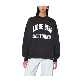 Anine Bing Sweatshirts, female, Black, XS, Stylish Jumpers with Round Neck