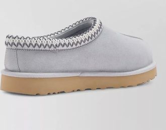 UGG embroidered trim round toe rubber sole slippers