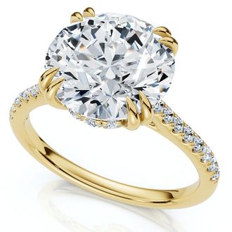 Pompeii3 Certified 4.38Ct Annabel Diamond Engagement Ring 14k Gold Lab Grown