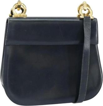 Ferragamo Pre-owned Cross Body Bags, female, Blue, Size: ONE SIZE Pre-owned Leather Shoulder Bag