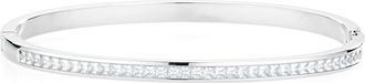 Nordstrom Cubic Zirconia Hinge Bangle in Clear- Silver at Nordstrom