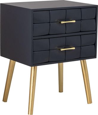 Wanderlust Deco Mesita De Noche De Madera Negra 50x38x73h Cm