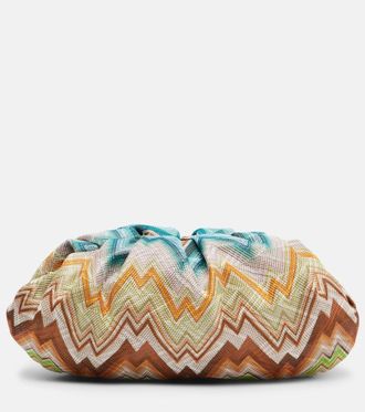 Missoni Zigzag Small leather-trimmed clutch
