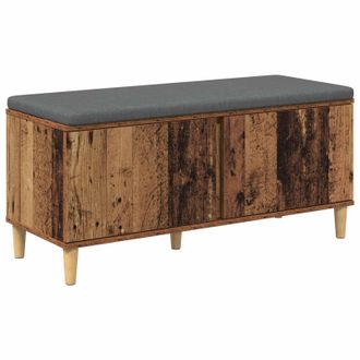 vidaXL Banco De Entrada Con Coj&iacute;n Madera Vieja 100 X 38 X 46 Cm Vidaxl