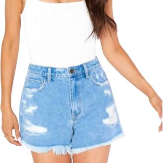 Show me your Mumu Philly Pinch Waist Shorts In Blues Cruise
