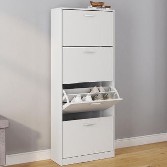 IDMarket Mueble Zapatero Blanco De 4 Puertas Klark