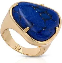Ettika Lapis Solstice 18k Gold Plated Statement Ring at Nordstrom, Size 7