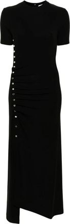 Paco Rabanne Gedrapeerde Lange Jurk - Dames - Maxi kleedjes - Zwart - XL - Kleedjes