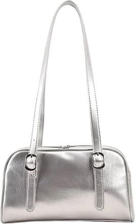 Generic Green Commuter Shoulder Bags For Women Luxury Designer Handbags Pure Color Causal Bag(Silver)