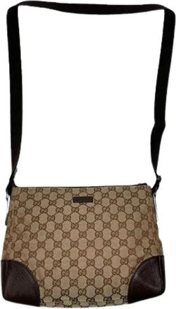 Gucci Pre-owned Vintage Cross Body Bag - Dames - Vintage Schoudertas - Beige - ONE Size - Leer - Vintage