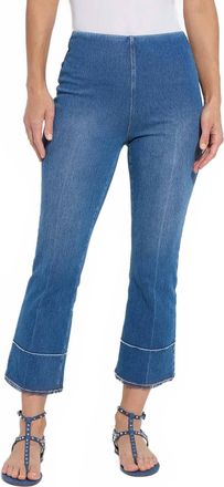 Lyss&eacute; Dara Seamed Hem Crop Denim Jeans In Mid Wash