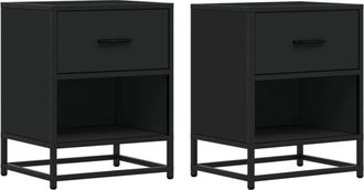 vidaXL Mesitas de noche 2 uds madera ingeniería negro 40x31x50 cm vidaXL