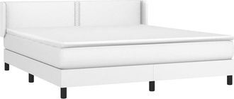 vidaXL Vidaxl - Cama Box Spring Con Colch&oacute;n Cuero Sint&eacute;tico Blanco 180x200 Cm