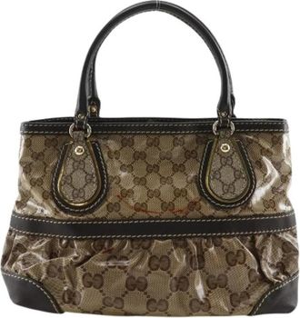 Gucci Pre-owned GG Crystal Coated Canvas Tote Bag - Dames - Vintage Handtas - Bruin - ONE Size - Vintage