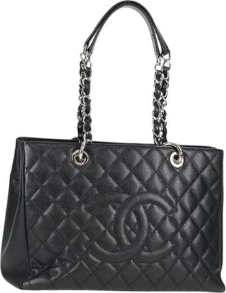 Chanel Grand Shopping Black Leather Shoulder Bag (Pre-Owned)