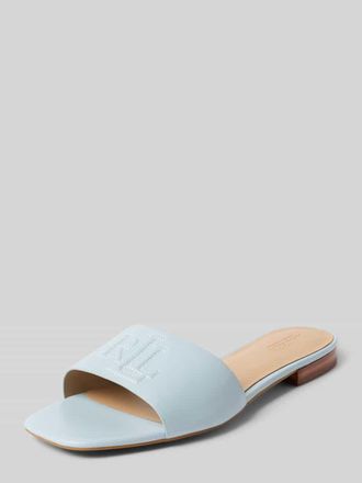 Lauren Ralph Lauren Pantoletten aus reinem Leder Modell EVERLEY SLD in Hellblau, Gr&ouml;&szlig;e 36,5