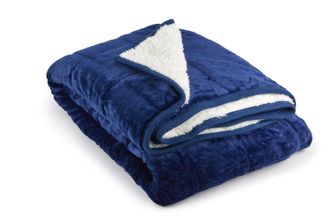 TJ Hughes Weighted Sherpa Blanket in Navy - TJ Hughes