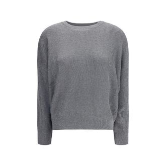 Brunello Cucinelli Gray Cotton Womens Sweatshirt