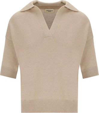 Max Mara Truien & Vesten, Dames, Beige, XL, Katoen, Albero Poloshirt