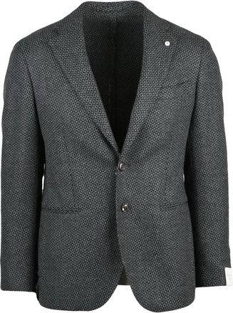 L.B.M. 1911 L.b.m. 1911, Jassen, Heren, Grijs, L, Leer, Getailleerde blazer