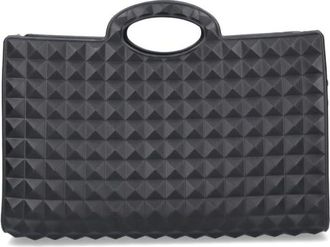 Valentino Garavani Black Rubber Le Troisieme Shopping Bag