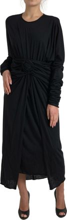 Dolce & Gabbana Womens Wool Wrap Dress Black