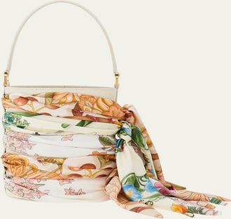 Ferragamo Scarf-Wrapped Leather Bucket Bag
