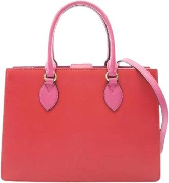 Gucci Pre-owned Leather 2way Handbag - Dames - Vintage Handtas - Rood - ONE Size - Leer - Vintage