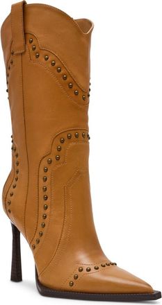 Steve Madden Kylar Studded Western Boot in Cognac Leather at Nordstrom, Size 8.5