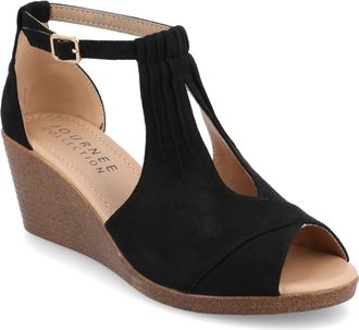 Journee Collection Women & apos;s Kedzie Medium and Wide Width Wedge Sandals