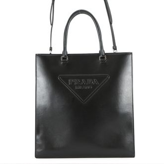Prada Black Leather Tote Bag (Pre-Owned)