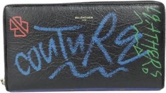 Balenciaga Pre-owned Leren Portemonnee - Dames - Vintage Accessoires - Zwart - ONE Size - Leer - Vintage