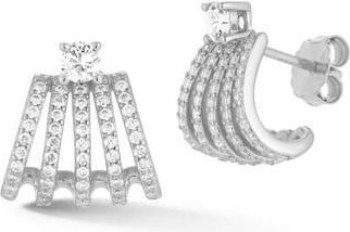 Glaze Jewelry Moissanite Huggie Stud Earrings in Silver at Nordstrom Rack
