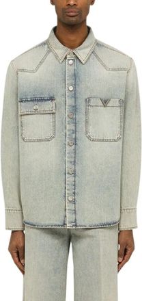 Valentino Denim Overhemd - Heren - Spijkeroverhemden - Blauw - M - Denim - Overhemden