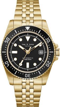 Rag & Bone Rowan Automatic Bracelet Watch, 42mm in Gold at Nordstrom