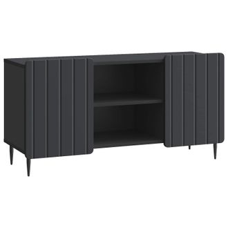 vidaXL Mueble De Tv Negro 102 X 34,5 X 52 Cm Madera De Ingenier&iacute;a Vidaxl