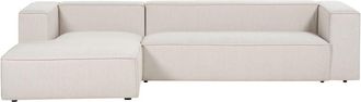 Beliani Beliani - Minimalistic Right Corner Sofa Fabric Upholstered 3 Seater Beige Vernon