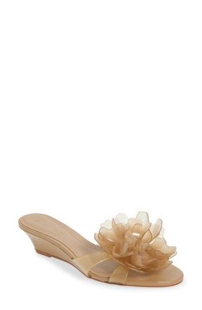 Farm Rio Flower Jelly Wedge Slide Sandal in Toffee at Nordstrom, Size 7.5