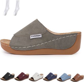 Generic Womens Sandals, Ergonomic, Ultra-Comfortable, Orthopedic, Non-Slip Sandals for Pain Relief (Gray,5)